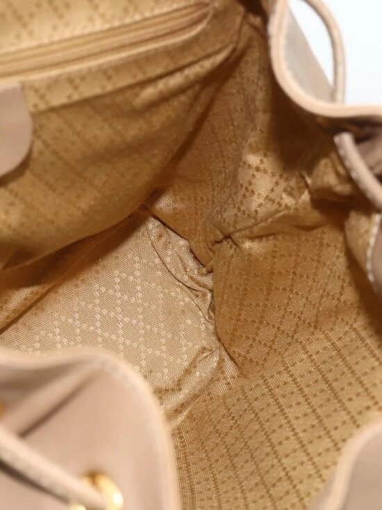 GUCCI Bamboo Backpack Leather Beige Gold 003 1998 0016 Auth main image 12